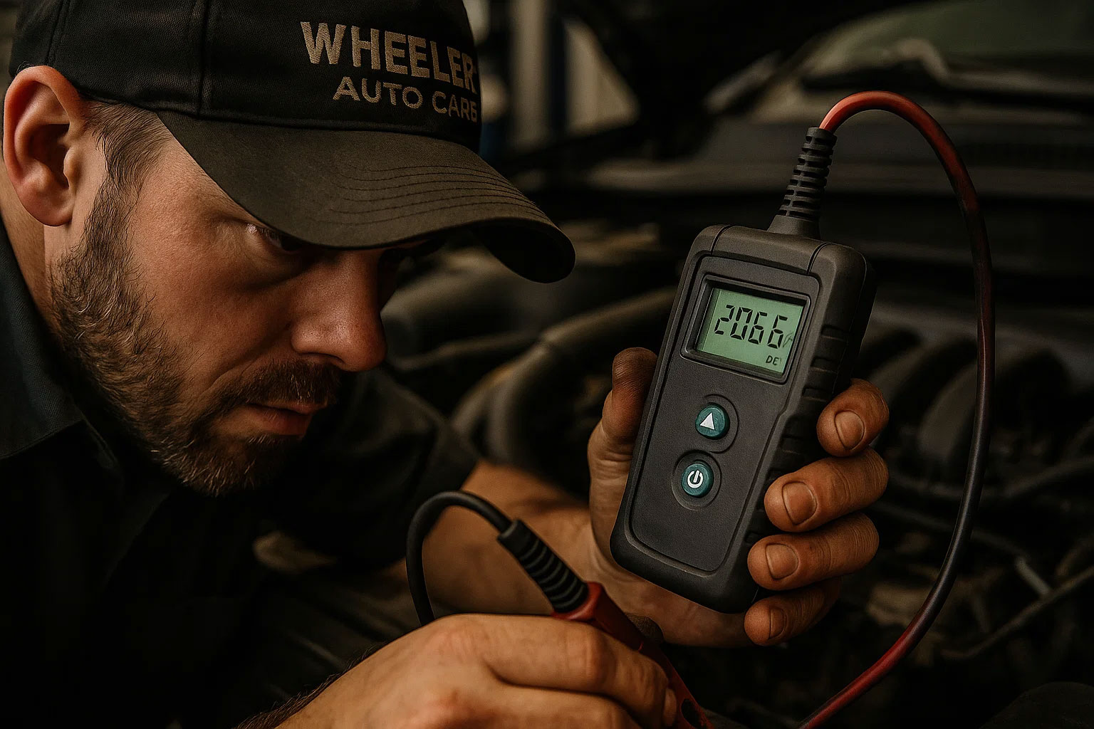 Wheelers technician working on brakes